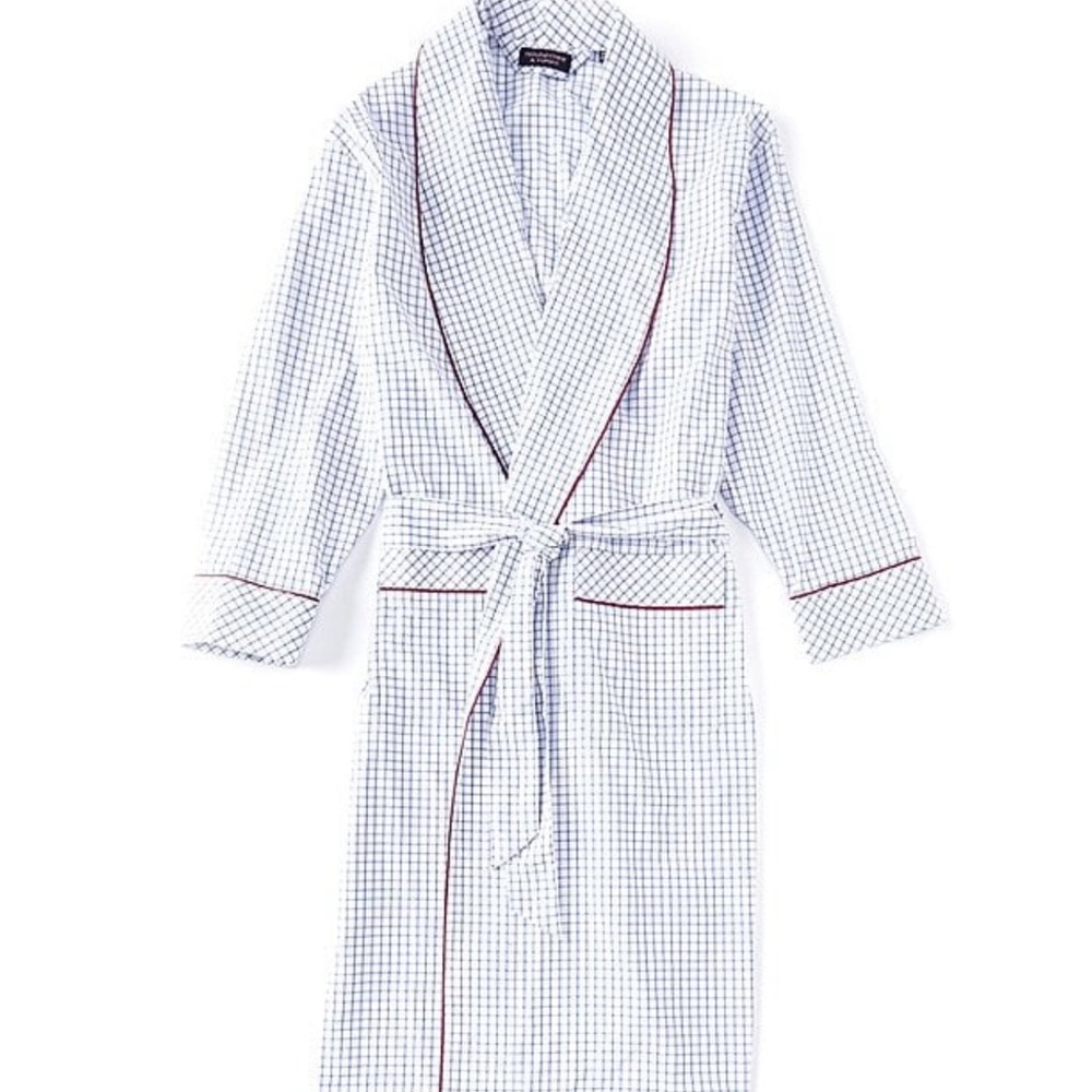 Roundtree & Yorke Checked Woven Robe